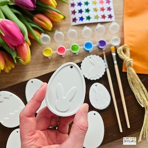 Kit de bricolage de Pâques – Décorations de Pâques créatives faciles à concevoir soi-même – Petit ensemble de peinture d&#39;œufs de Pâques pour enfants, cadeau créatif de Keraflott