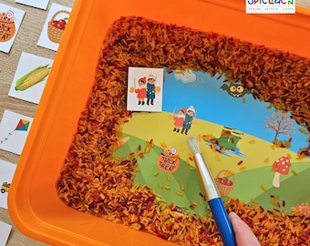 Sensory Play Template Autumn – Montessori PDF – DIY Gift Idea / Sensory Play for Toddlers / Kindergarten – Promote Fine Motor Skills & Senses
