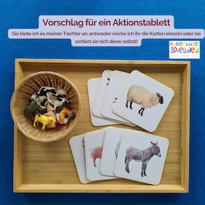 Zuordnungsspiel Bauernhoftiere Bauernhof Welche Tiere leben auf einem Bauernhof Geschenk Kleinkinder Montessori Spiel Tiere zuordnen Bauernhof Nutztiere kennenlernen Geschenk Tierfiguren Bauernhof Waldorf Geschenk Tierkarten Karten mit Tieren