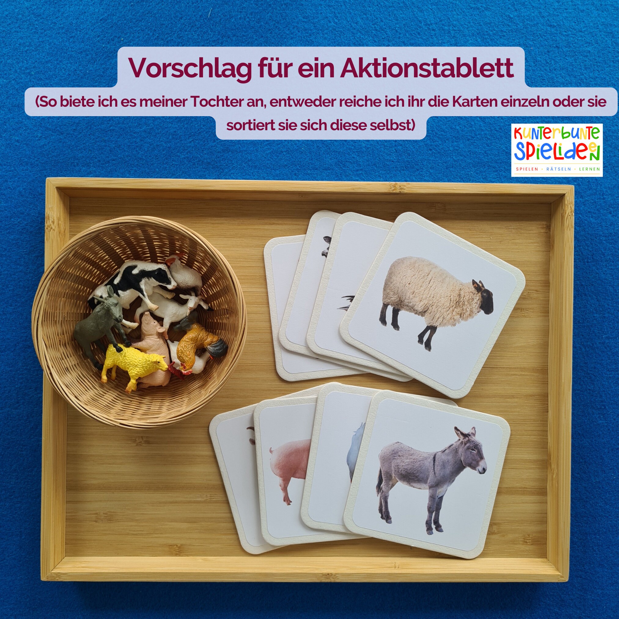 Farm Animals Montessori Matching Game Animal Cards + Animal Figures ...