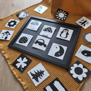24 Kontrastkarten für Babys  - schwarz-weiss, Geschenk zur Geburt, Kontrastbilder  Montessori Spielzeug Baby High contrast Cards  Tummy time