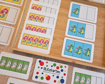 Quantity Understanding Game - Flashcards Number Range 1-5 from 3 years - Learning Cards Quantities and Numbers from 1 to 5 - Gift Learning Game Kindergarten