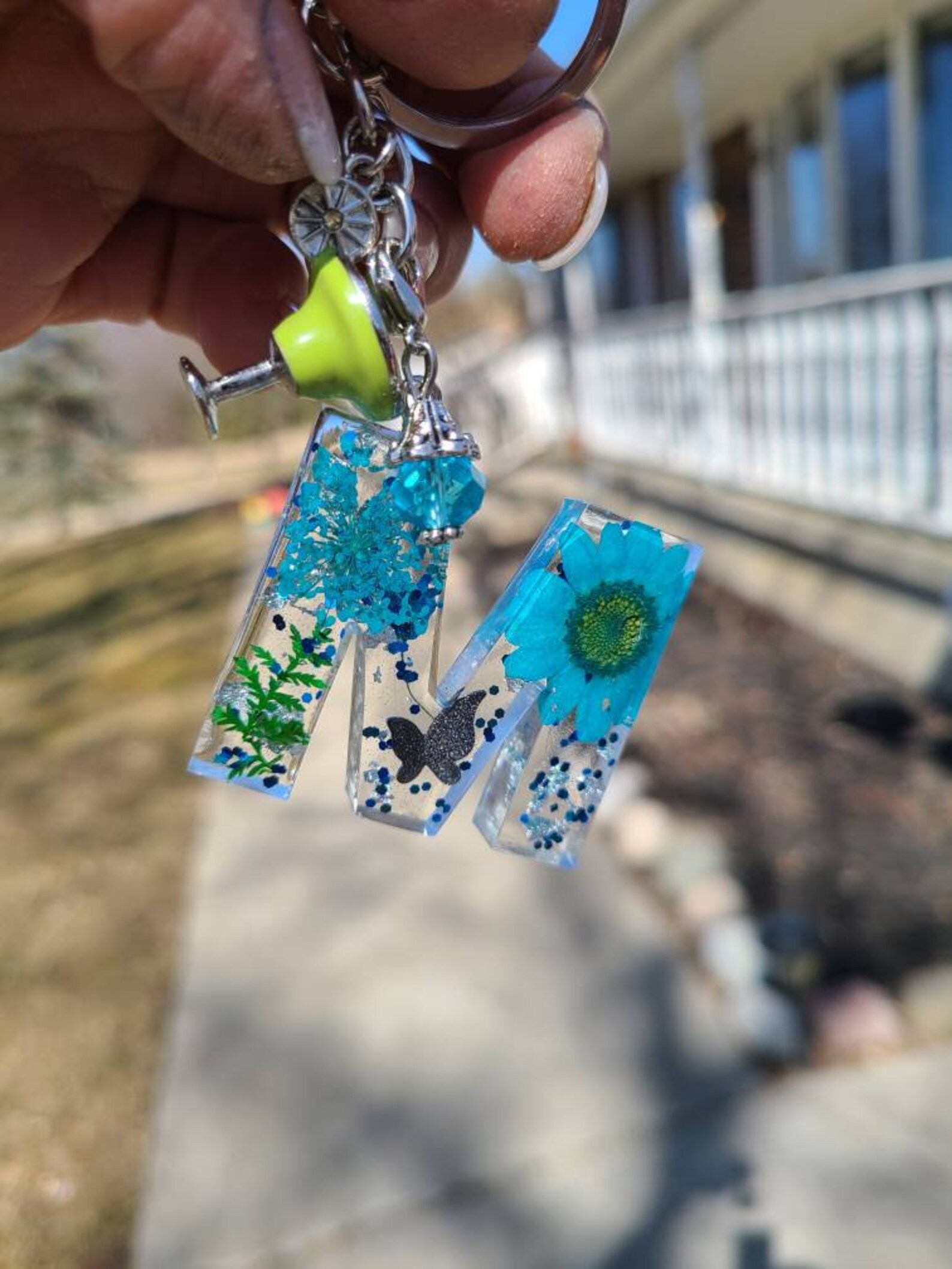 Epoxy Letter or Number Keychain Etsy