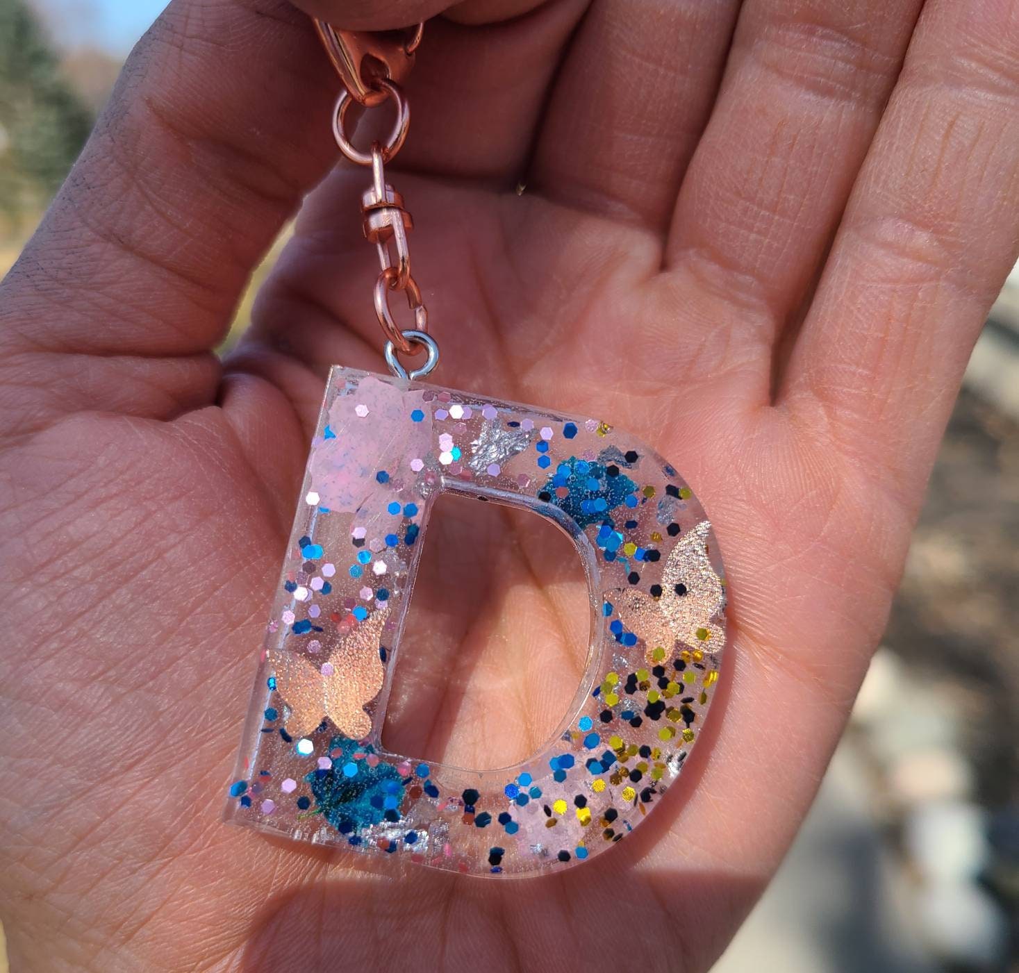 Epoxy Letter or Number Keychain Etsy