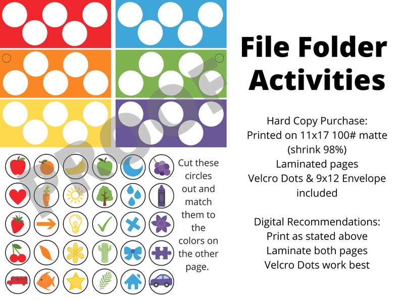 Color Matching File Folder Games Etsy