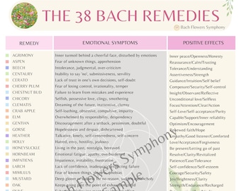 DIGITAL Bach Flowers Poster Wall Chart – Digital Poster / Bach Remedies Poster