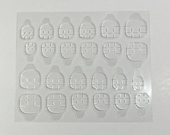 Double-sided adhesive nail tabs - 1 sheet has 24