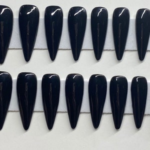 Black XLong Stiletto Press On Nail Kit
