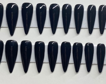 Black XLong Stiletto Press On Nail Kit