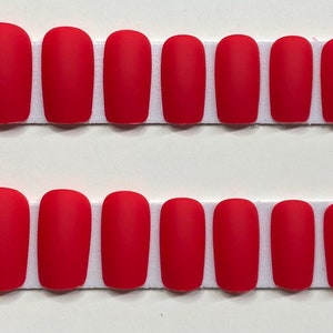 Matte Red Medium Square Press On Nail Kit