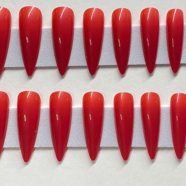 Red XL Stiletto Press On Nail Kit