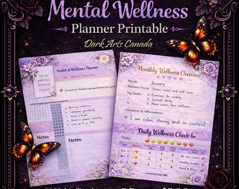 Anxiety Mood Tracker Printable | Mental Wellness Self Care Planner (5 Page Digital Download)