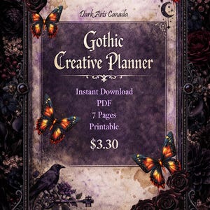 Creative Business Planner Printable PDF | Dark Academia Content & Project Organizer for Entrepreneurs