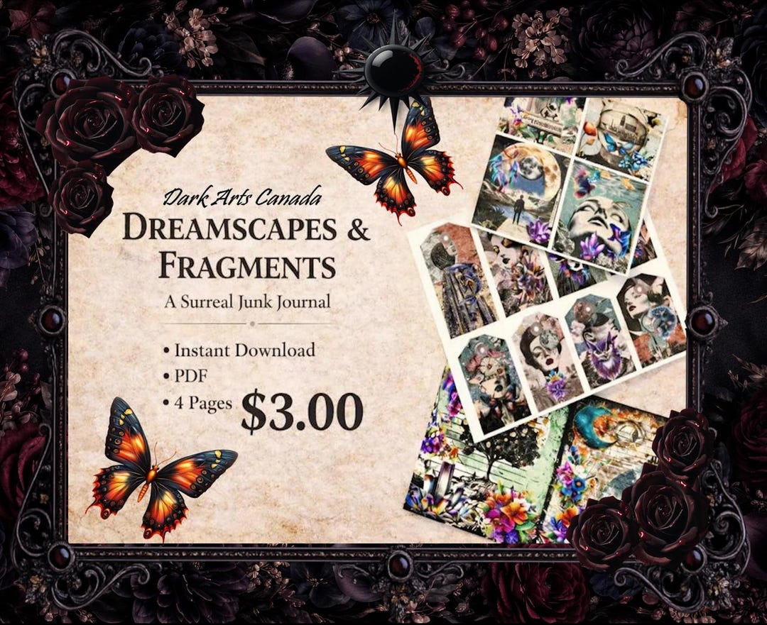 Surreal Gothic Junk Journal Kit | Vintage Ephemera Collage Printable ...