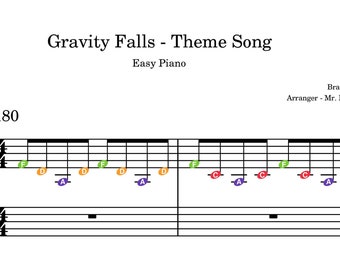 Gravity Falls Theme for Easy Piano