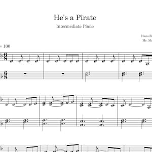He's A Pirate - Intermediate Piano