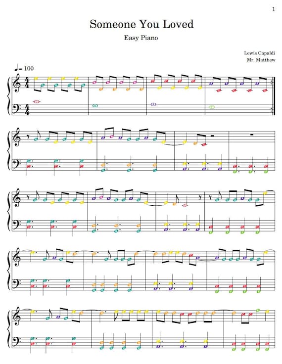 Someone You Loved Easy Piano