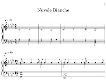 Nuvole Bianche Partitura para piano