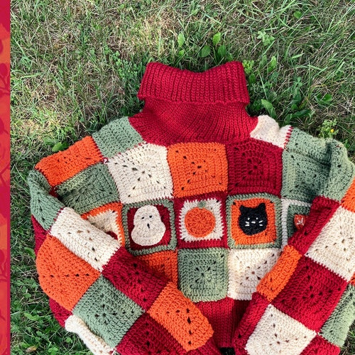 Crochet Sweater PATTERN PDF Autumn Halloween Sweater Etsy