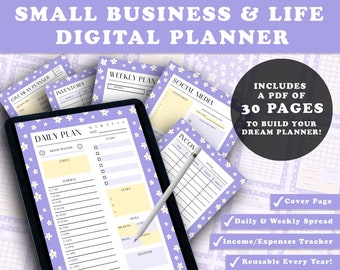 Digital Planner, iPad Small Business and Life Planner Bundle, Undated | Goodnotes, Notability, Print