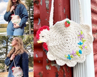 Chicken Hen Bag Crochet Pattern PDF Download