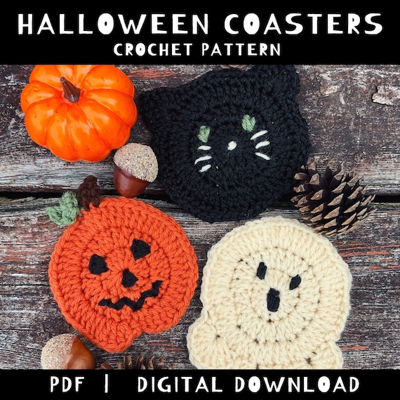 Halloween Coasters Crochet Pattern PDF DIGITAL DOWNLOAD