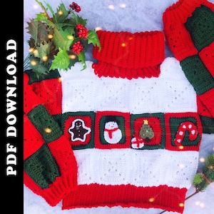 Holiday Sweater Crochet PATTERN PDF | Christmas, Winter
