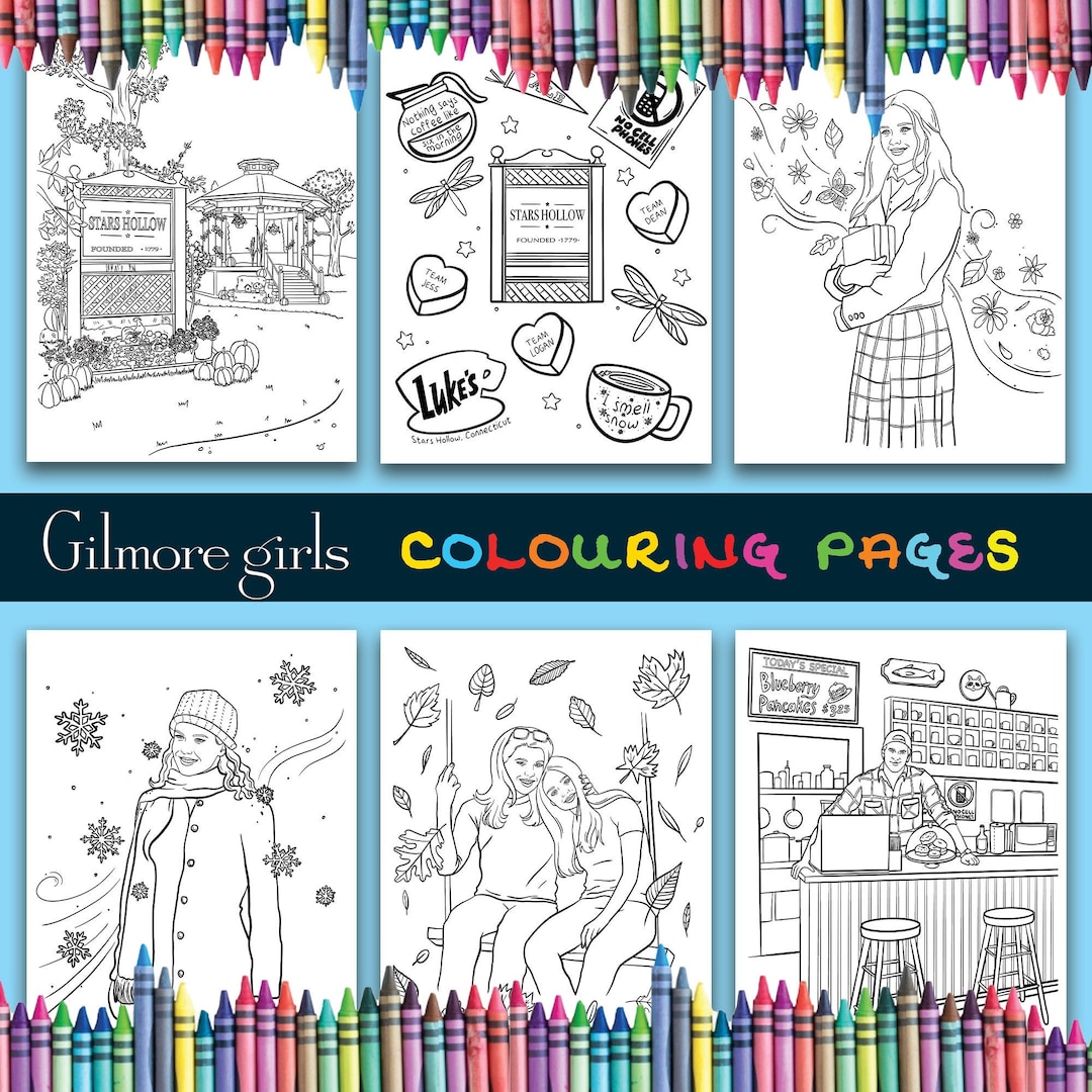 Gilmore Girls Coloring Pages *DIGITAL DOWNLOAD* | PDF, Stars Hollow ...