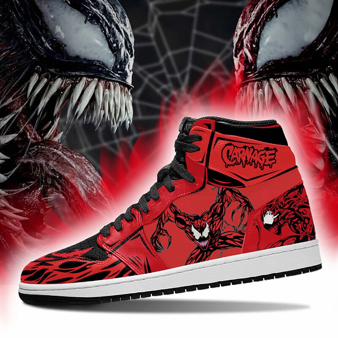 Hight quality Carnage Venom Jordan 1 Shoes Carnage Etsy
