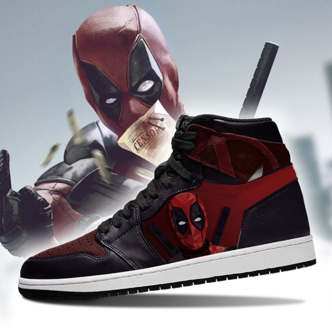 High Quality Deadpool Jordan 1 Shoes Deadpool Personalized Etsy