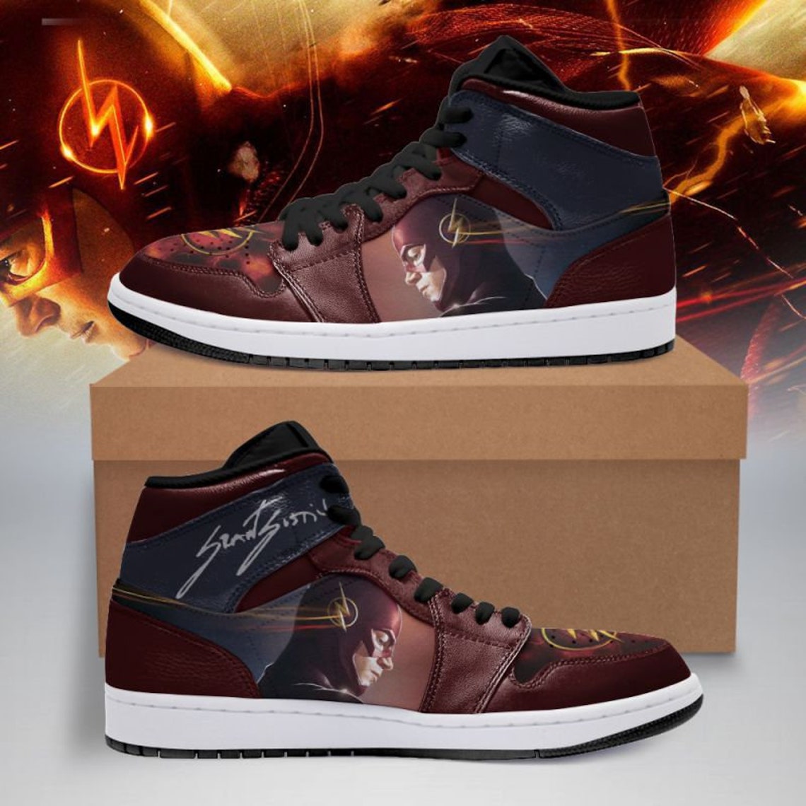 High Quality The Flash Jordan 1 Shoes The Flash Personalized Etsy
