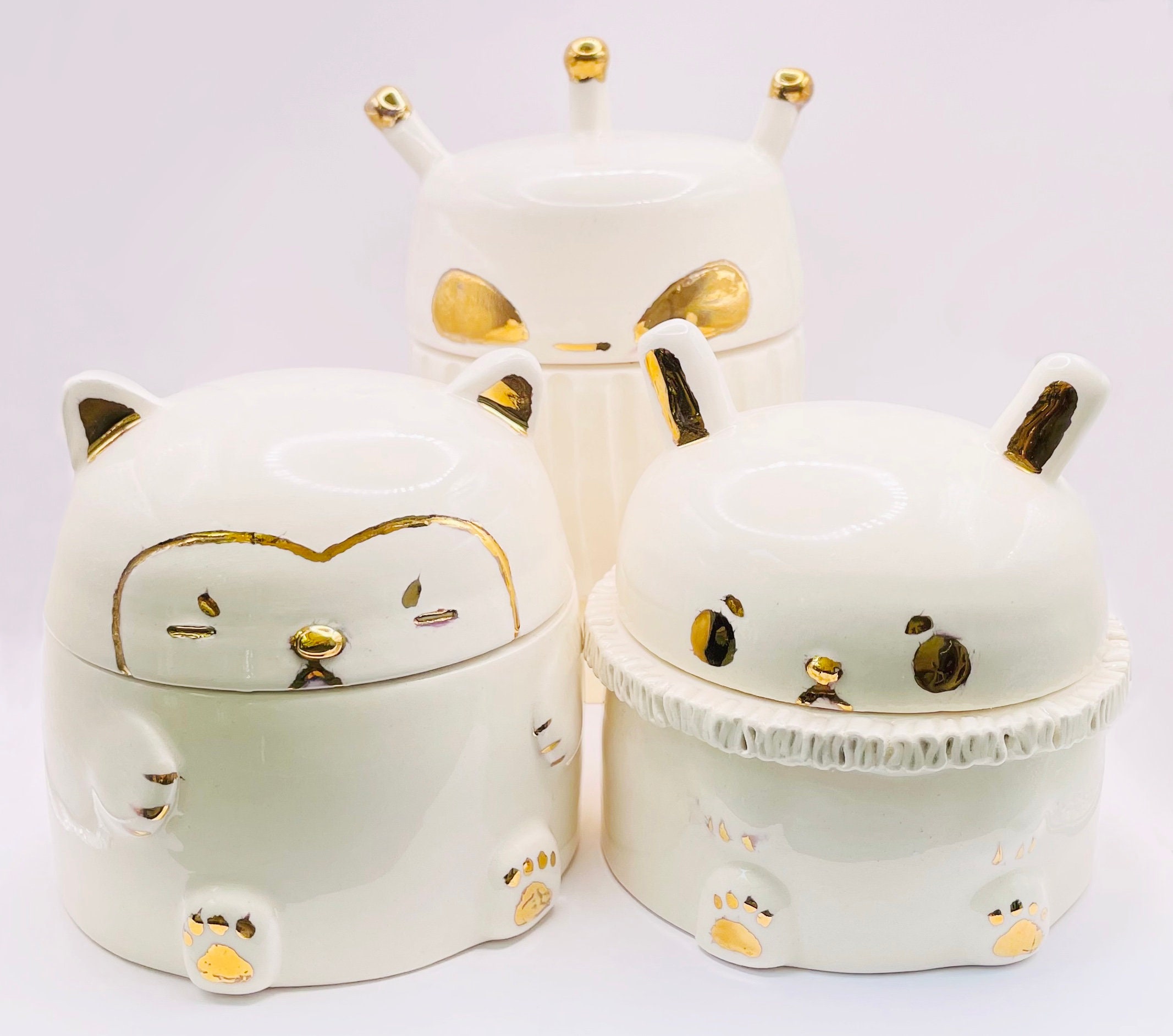 Cute Ceramic Animal Jar Ceramic Cat Jar Ceramic Cat Etsy