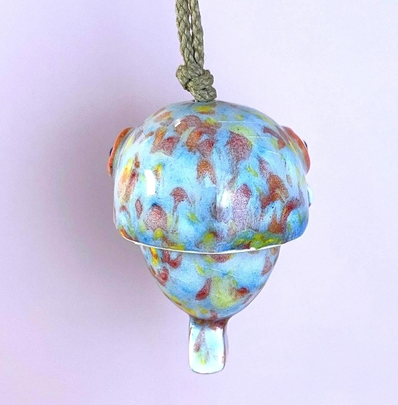 Baby Face Fish Hanging Ornament – Handmade Ceramic Art, Articulated Tiny Sculpture, Whimsical Garden Decor, Small Wind Chime image 11
