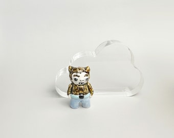Miniature ceramic werewolf , small porcelain figurine , porcelain sculpture , handmade porcelain figurine, warewolf figurine