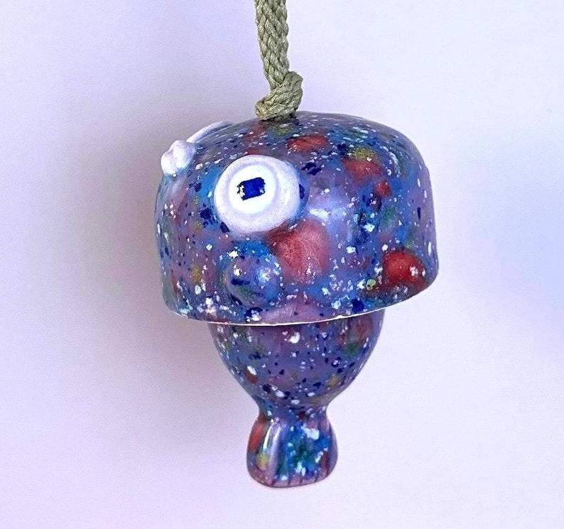 Baby Face Fish Hanging Ornament – Handmade Ceramic Art, Articulated Tiny Sculpture, Whimsical Garden Decor, Small Wind Chime image 12