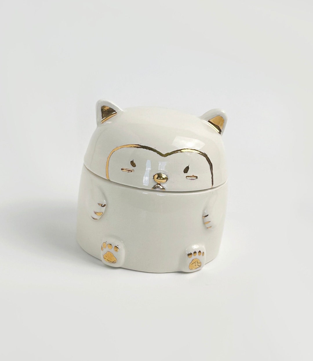 Cute Ceramic Animal Jar Ceramic Cat Jar Ceramic Cat Etsy