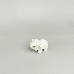 Small ceramic lamb, small ceramic animal, ceramic figurine, terrarium decor, ceramic lamb image 2