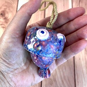 Baby Face Fish Hanging Ornament – Handmade Ceramic Art, Articulated Tiny Sculpture, Whimsical Garden Decor, Small Wind Chime image 18