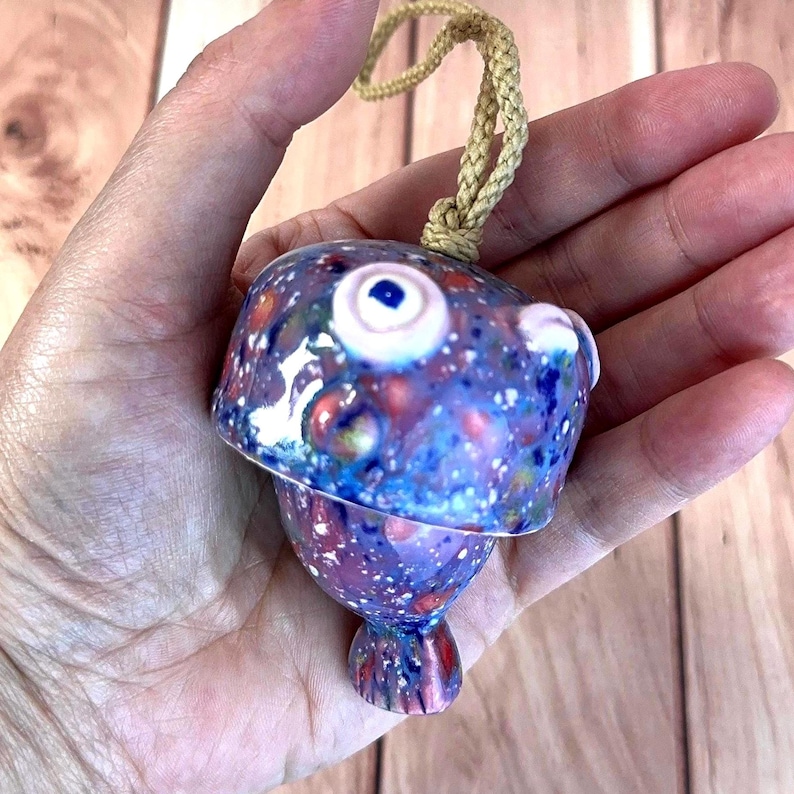 Baby Face Fish Hanging Ornament – Handmade Ceramic Art, Articulated Tiny Sculpture, Whimsical Garden Decor, Small Wind Chime image 18