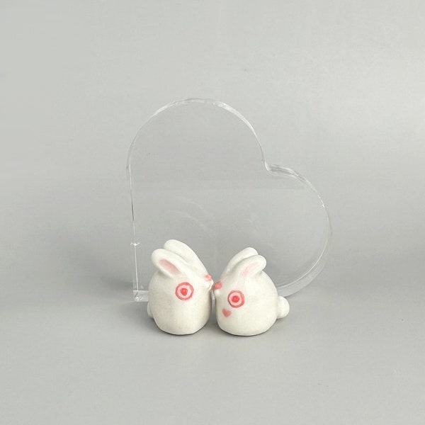 Romantic bunny couple, love gift, romantic gift for her, porcelain funny bunny couple, funny romantic gift, valentines gift for her