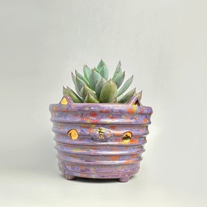 Cute Succulent planter, ceramic cactus planter, cute small planter, cat planter, cacti planter, small planter.