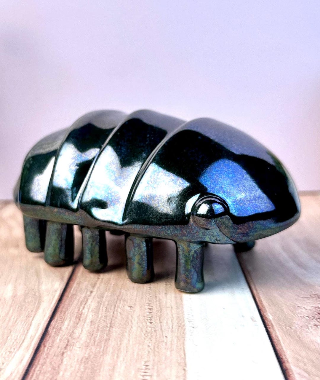 Cockroach Pottery Handmade Ceramic Roly Poly Bug Sculpture β Iridescent Insect Art ...