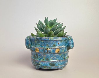 Cute Succulent planter, ceramic cactus planter, cute small planter, dog planter, cacti planter, small planter.