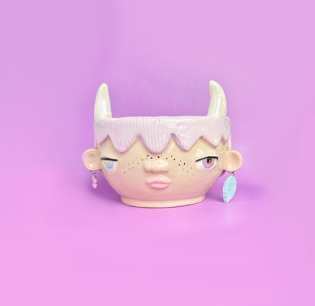 Ceramic Head Planter Head Pot Handmade Ceramic Head Vase Etsy