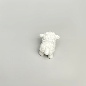 Small ceramic lamb, small ceramic animal, ceramic figurine, terrarium decor, ceramic lamb image 4