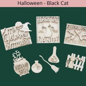 Halloween - Black Cat Tier Tray - Halloween Signs