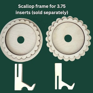 Decorative Interchangeable Scallop Frame / 3.75" Round Insert Frame | Seasonal Interchangeable (Inserts SOLD Separately)