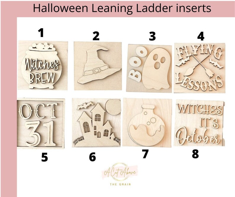 Halloween Leaning Ladder Inserts(set of 3), Ladder Tier Decor, Tiered Tray Decor, Paint Kit, Interchangeable Leaning Ladder DIY Kit, 