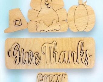 Thanksgiving Helpers Interchangeable Truck Insert - Add Warmth to Your Decor