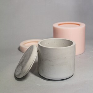 Molde de silicone para concreto cilíndrico: vaso, porta-velas (350 ml/11,8 oz)
